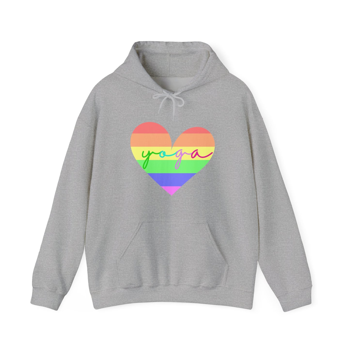 Rainbow Heart Yoga Hoodie | Meditation Chakras | Spiritual Apparel Breathwork | Gift For Him or Her | Unisex Men & Women's Hoodie