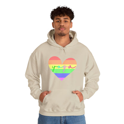 Rainbow Heart Yoga Hoodie | Meditation Chakras | Spiritual Apparel Breathwork | Gift For Him or Her | Unisex Men & Women's Hoodie