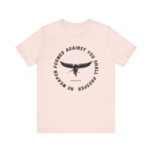 No Weapon Formed Against You | Isaiah Bible Verse | Gift for Him or Her | Christian Aesthetic Apparel | Unisex Men & Women's T-Shirt