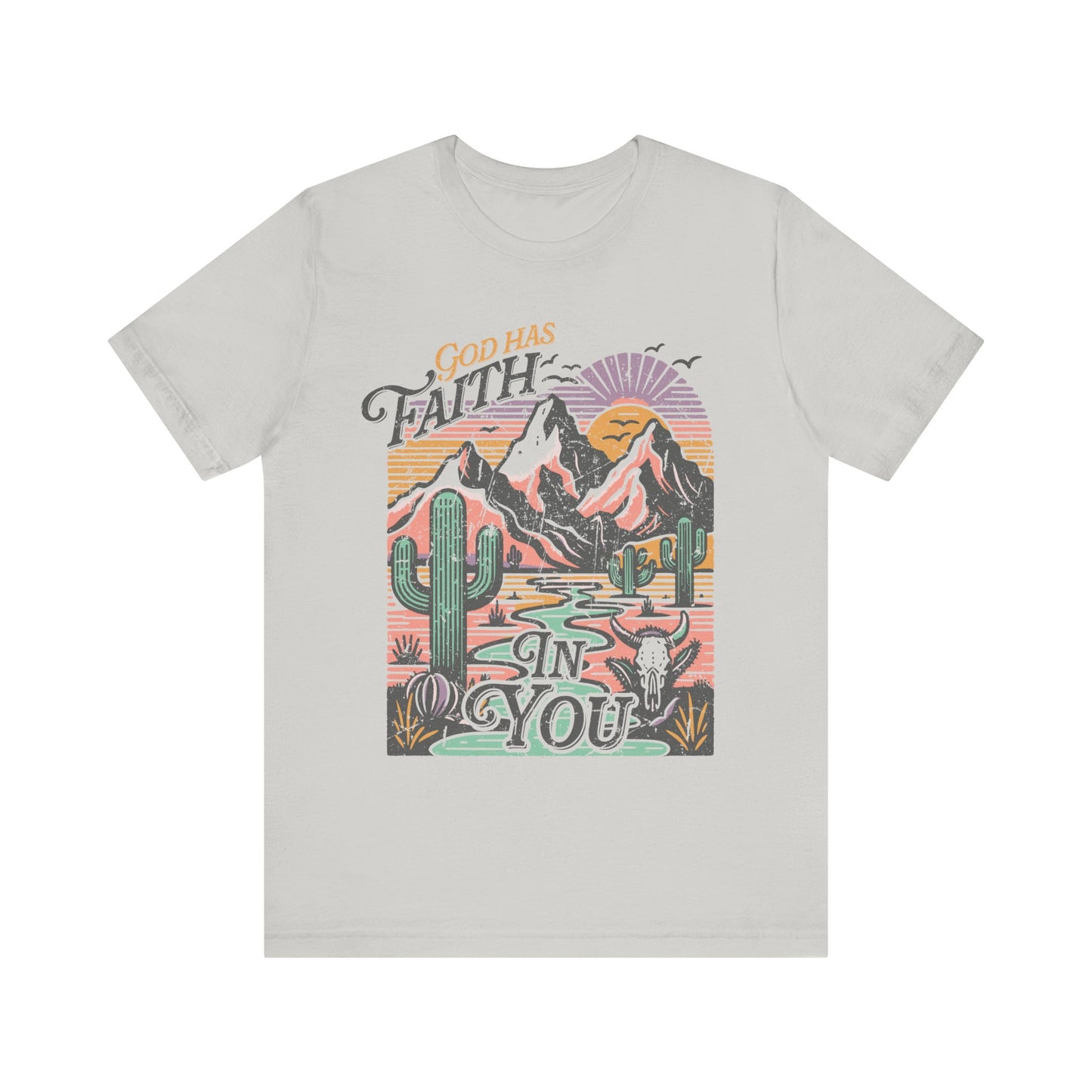Rugged Mountains Faith Tee | Christian Apparel | Spiritual Gifts for Him or Her | Unisex Men & Women's T-Shirt | Jesus Bible Verse Shirt