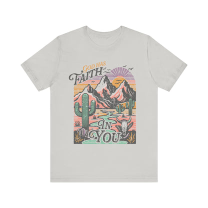 Rugged Mountains Faith Tee | Christian Apparel | Spiritual Gifts for Him or Her | Unisex Men & Women's T-Shirt | Jesus Bible Verse Shirt