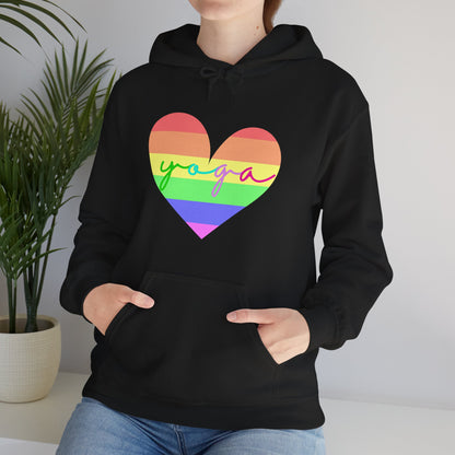 Rainbow Heart Yoga Hoodie | Meditation Chakras | Spiritual Apparel Breathwork | Gift For Him or Her | Unisex Men & Women's Hoodie