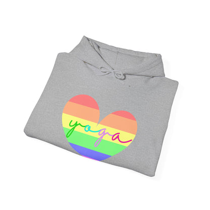 Rainbow Heart Yoga Hoodie | Meditation Chakras | Spiritual Apparel Breathwork | Gift For Him or Her | Unisex Men & Women's Hoodie