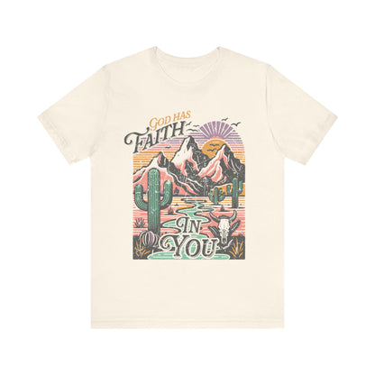 Rugged Mountains Faith Tee | Christian Apparel | Spiritual Gifts for Him or Her | Unisex Men & Women's T-Shirt | Jesus Bible Verse Shirt