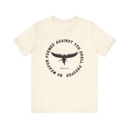 No Weapon Formed Against You | Isaiah Bible Verse | Gift for Him or Her | Christian Aesthetic Apparel | Unisex Men & Women's T-Shirt
