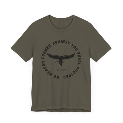 No Weapon Formed Against You | Isaiah Bible Verse | Gift for Him or Her | Christian Aesthetic Apparel | Unisex Men & Women's T-Shirt