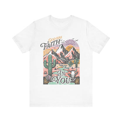 Rugged Mountains Faith Tee | Christian Apparel | Spiritual Gifts for Him or Her | Unisex Men & Women's T-Shirt | Jesus Bible Verse Shirt