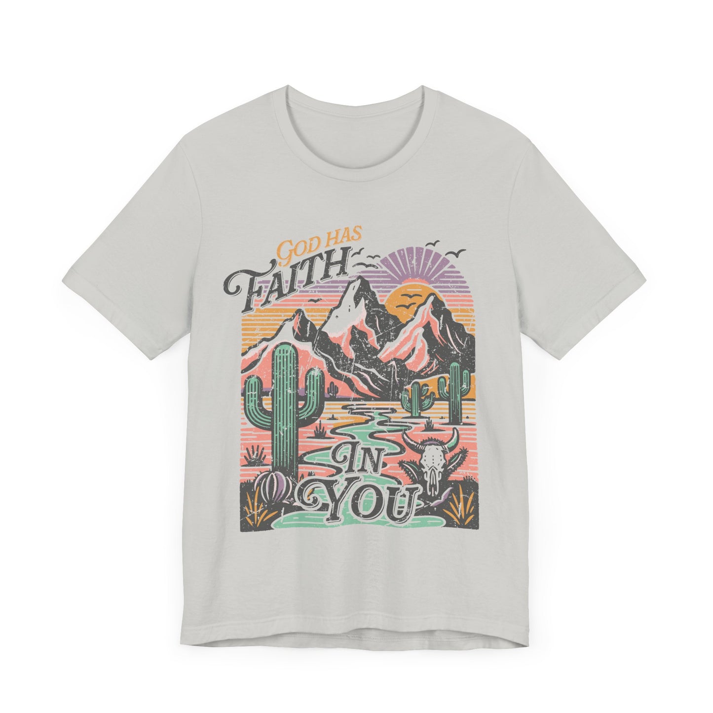 Rugged Mountains Faith Tee | Christian Apparel | Spiritual Gifts for Him or Her | Unisex Men & Women's T-Shirt | Jesus Bible Verse Shirt