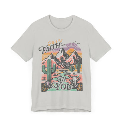 Rugged Mountains Faith Tee | Christian Apparel | Spiritual Gifts for Him or Her | Unisex Men & Women's T-Shirt | Jesus Bible Verse Shirt