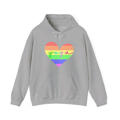 Rainbow Heart Yoga Hoodie | Meditation Chakras | Spiritual Apparel Breathwork | Gift For Him or Her | Unisex Men & Women's Hoodie