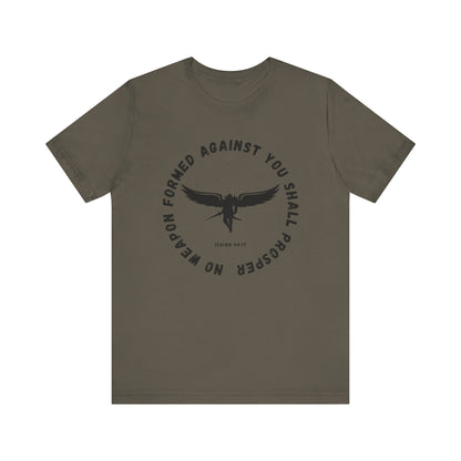 No Weapon Formed Against You | Isaiah Bible Verse | Gift for Him or Her | Christian Aesthetic Apparel | Unisex Men & Women's T-Shirt