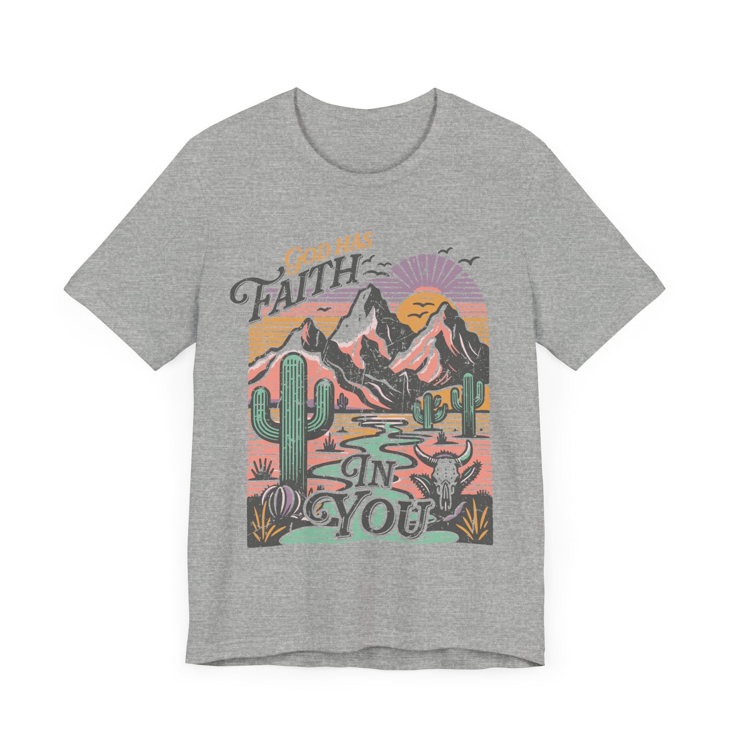 Rugged Mountains Faith Tee | Christian Apparel | Spiritual Gifts for Him or Her | Unisex Men & Women's T-Shirt | Jesus Bible Verse Shirt