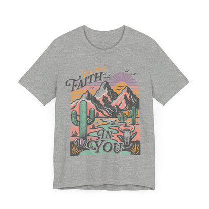 Rugged Mountains Faith Tee | Christian Apparel | Spiritual Gifts for Him or Her | Unisex Men & Women's T-Shirt | Jesus Bible Verse Shirt