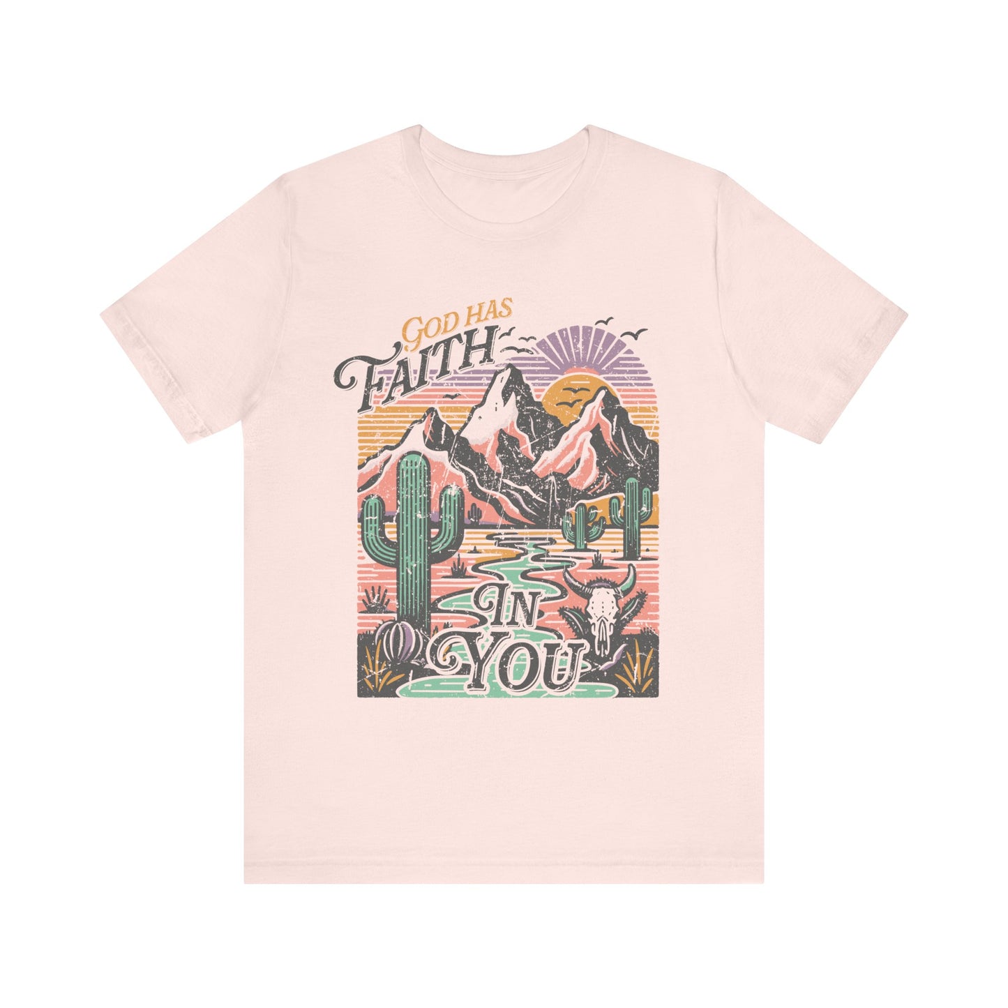 Rugged Mountains Faith Tee | Christian Apparel | Spiritual Gifts for Him or Her | Unisex Men & Women's T-Shirt | Jesus Bible Verse Shirt
