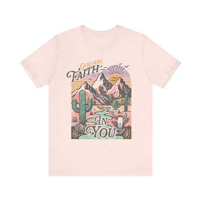 Rugged Mountains Faith Tee | Christian Apparel | Spiritual Gifts for Him or Her | Unisex Men & Women's T-Shirt | Jesus Bible Verse Shirt
