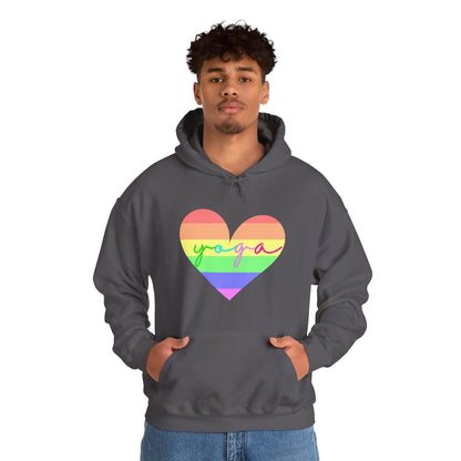 Rainbow Heart Yoga Hoodie | Meditation Chakras | Spiritual Apparel Breathwork | Gift For Him or Her | Unisex Men & Women's Hoodie