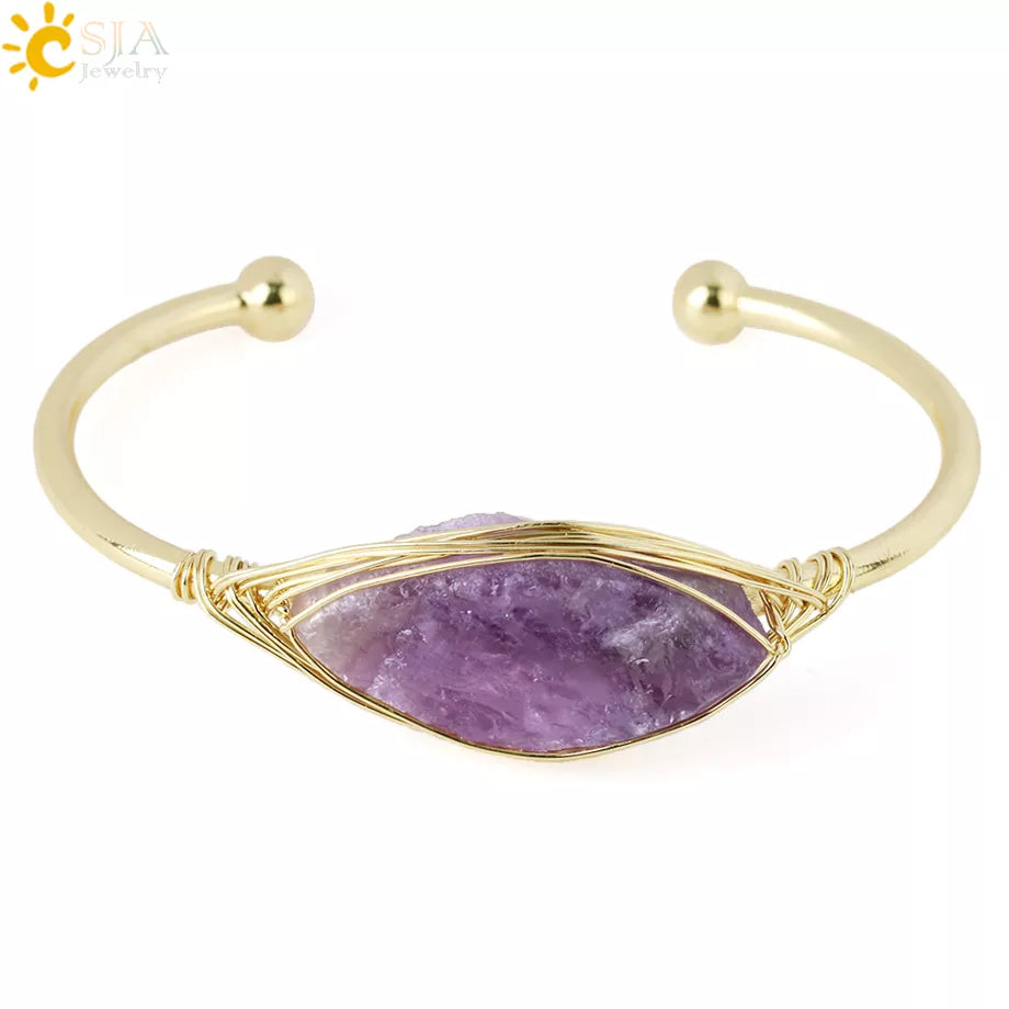 Hippie Chic Crystal Wire Wrap Bangle