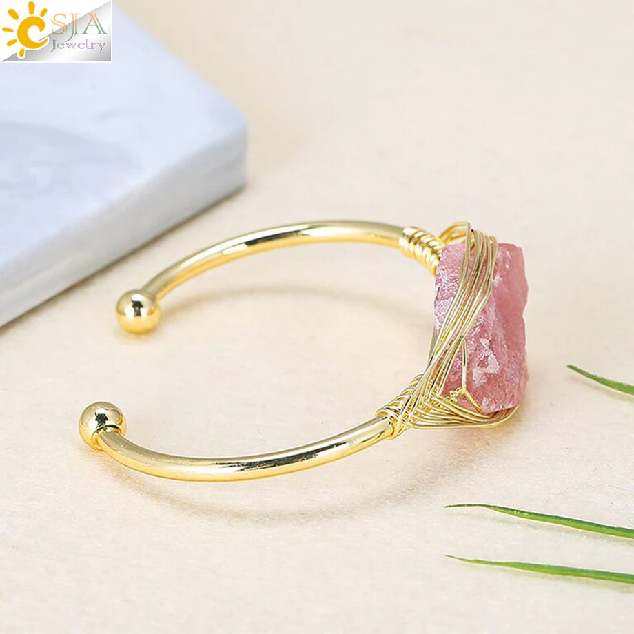 Hippie Chic Crystal Wire Wrap Bangle