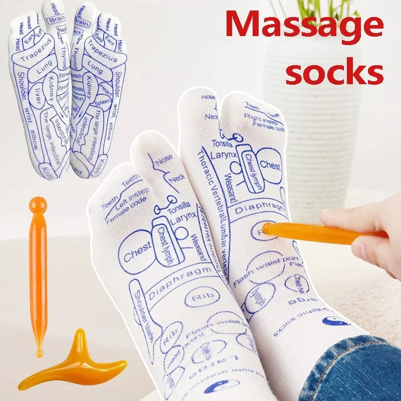 Reflexology Massage Socks - Acupoint Foot Care Tool