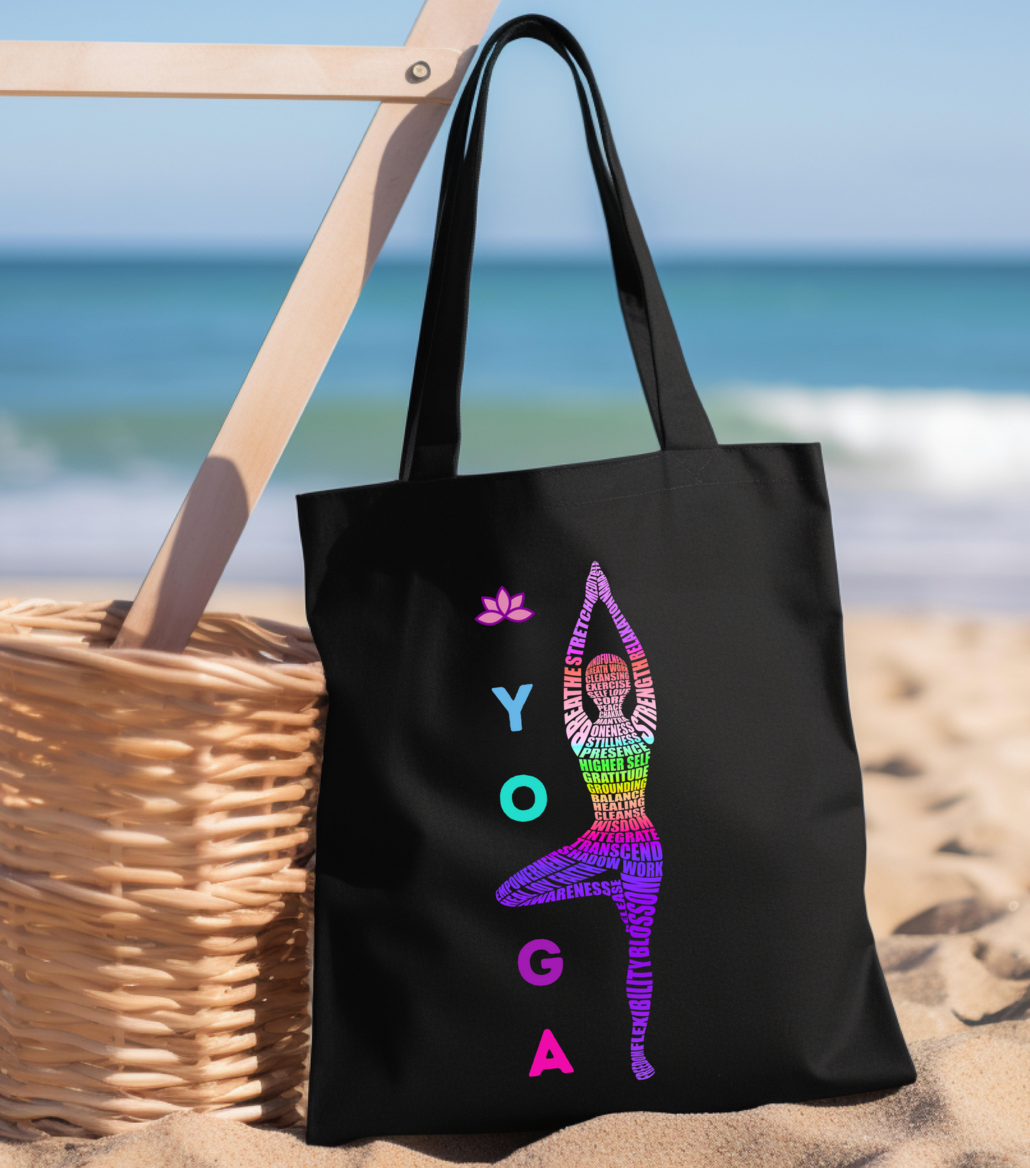 Vibrant Yoga Gym Bag | Spiritual Chakras Tote | Meditation Tools | Namaste Yogi | Spiritual Gift for Her | Gym Bag | Smudging Astrology