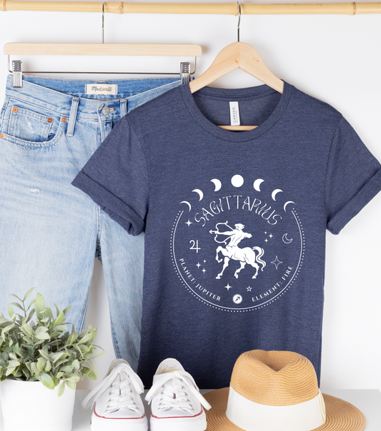 Sagittarius Zodiac Constellation T-Shirt | Star Sign Symbol | Spiritual Tees | Gift For Him or Her | Unisex Men & Women's T-Shirt | 5D Tees