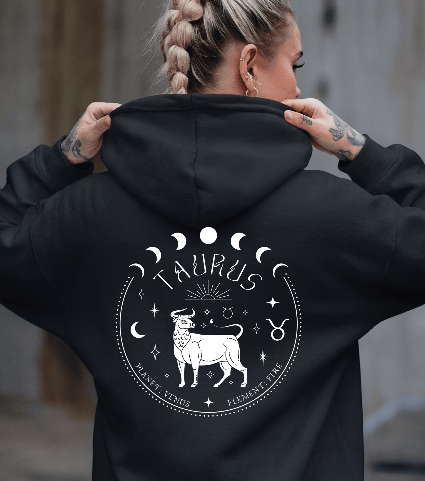 Taurus Zodiac Astrology Hoodie | Star Sign Hoodie | Astrological Gift For Him or Her | Yoga Meditation Tarot 5D Ascension | Unisex Men & Women's Hoodie