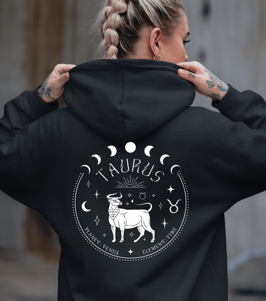 Taurus Zodiac Astrology Hoodie | Star Sign Hoodie | Astrological Gift For Him or Her | Yoga Meditation Tarot 5D Ascension | Unisex Men & Women's Hoodie